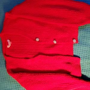 red cropped no boundaries sweater/cardigan